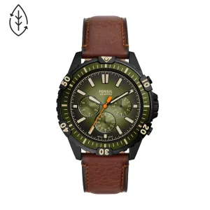 Fossil Analog Men's Watch Stainless Steel Leather Strap - FS5866