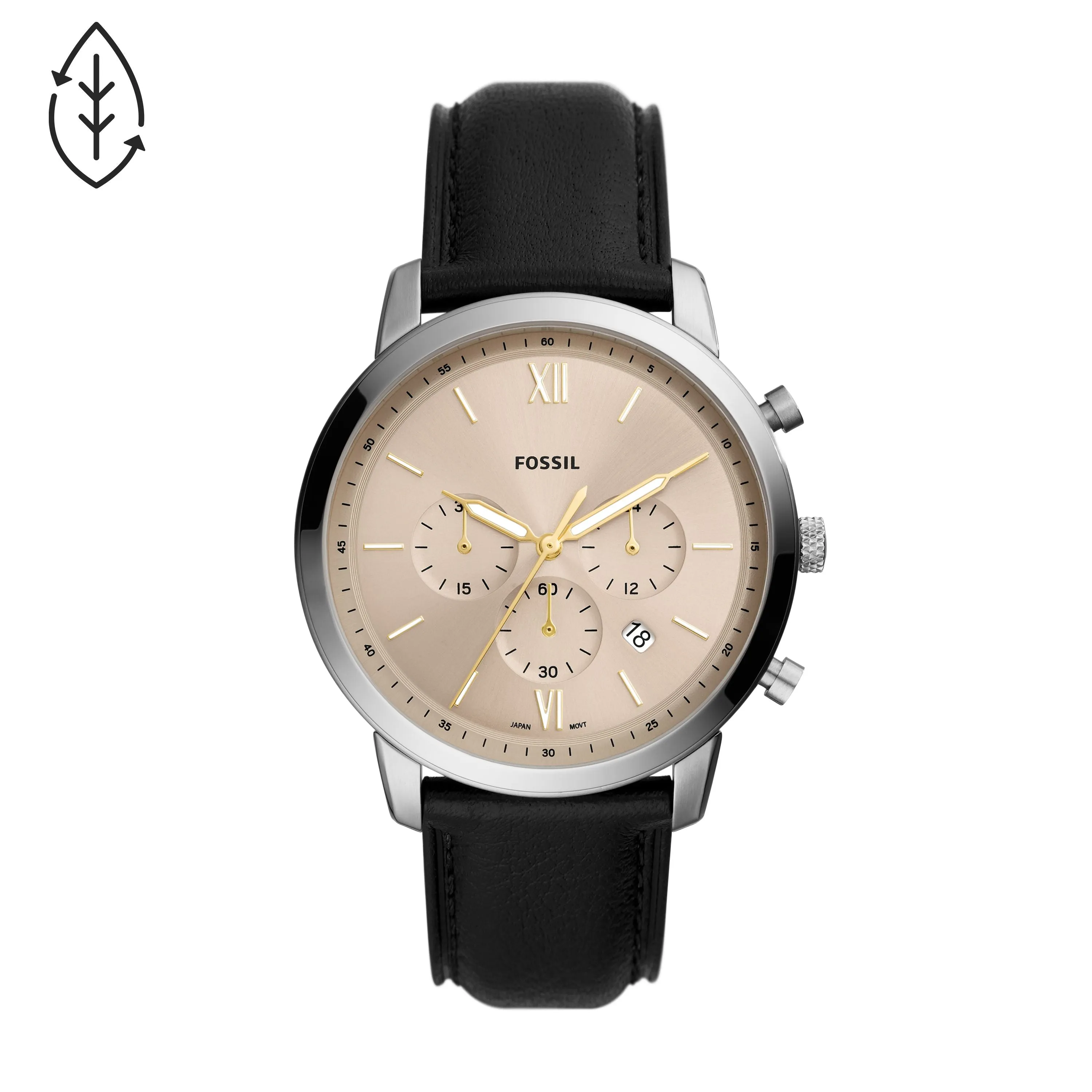 Fossil Analog Men's Watch Stainless Steel Leather Strap - FS5885
