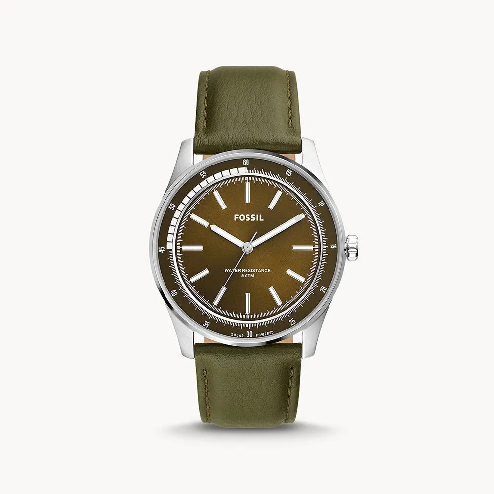 Fossil Sullivan Solar Silver Leather Men's Watch - BQ2663
