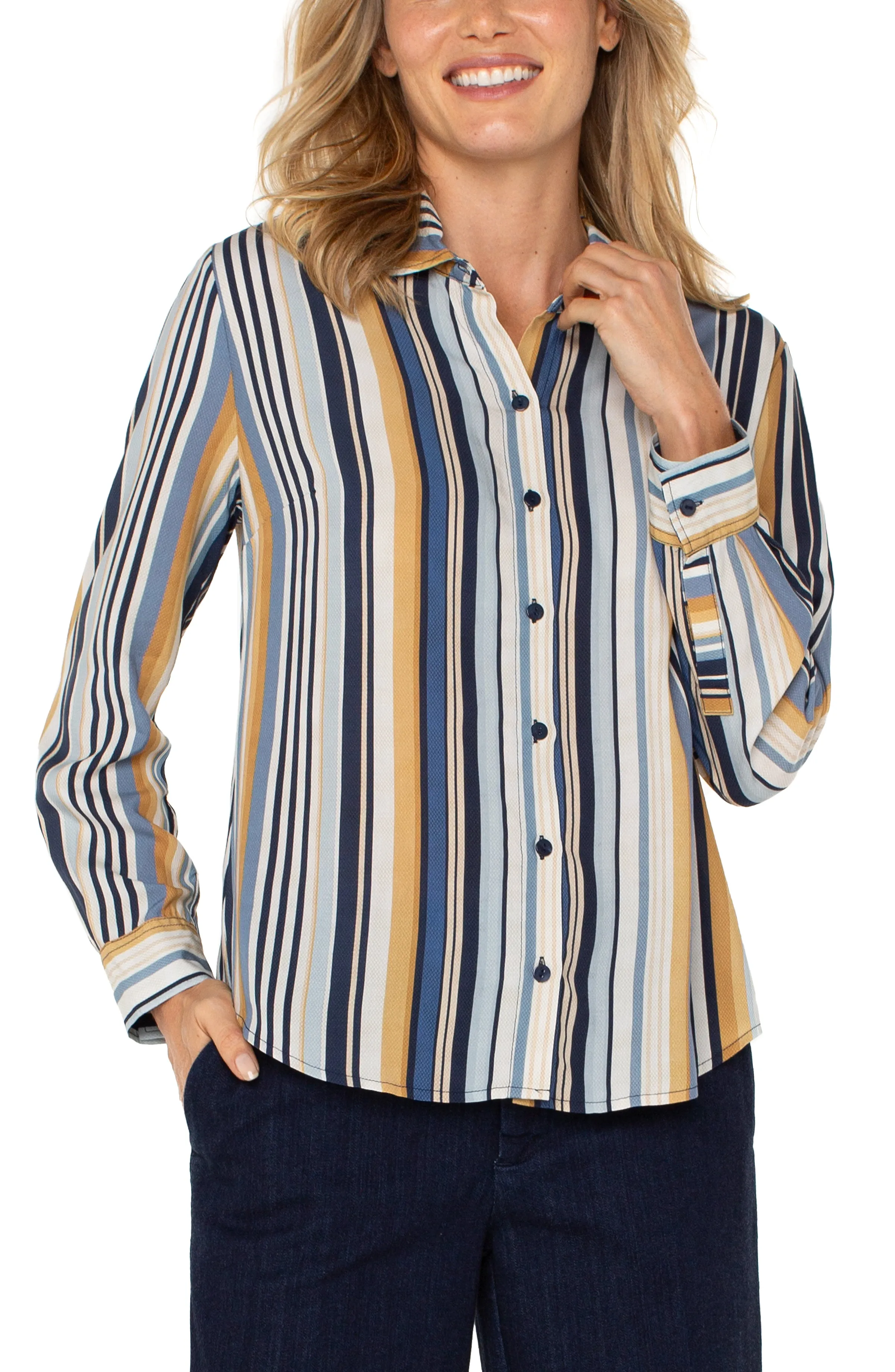 French Blue Stripe Shirt
