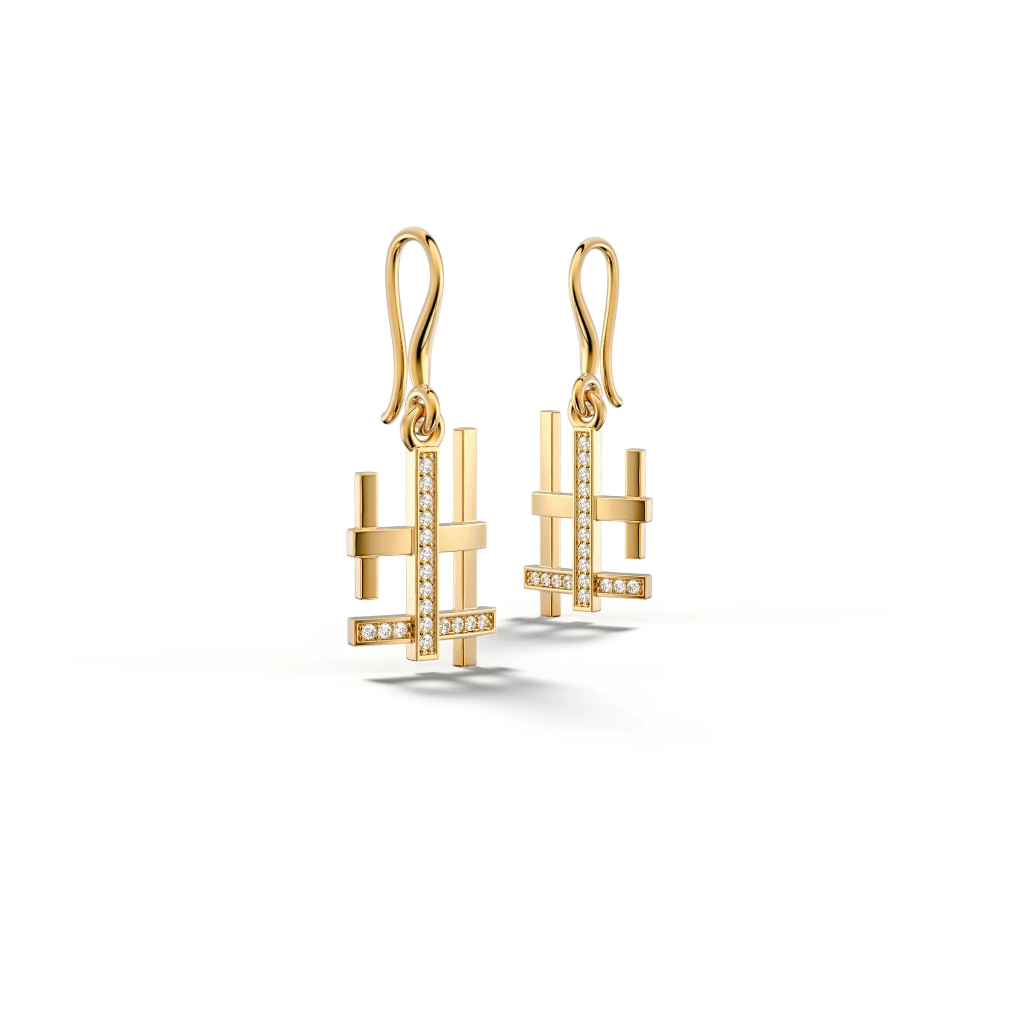 Gaea 18k Yellow Gold Diamond Earring