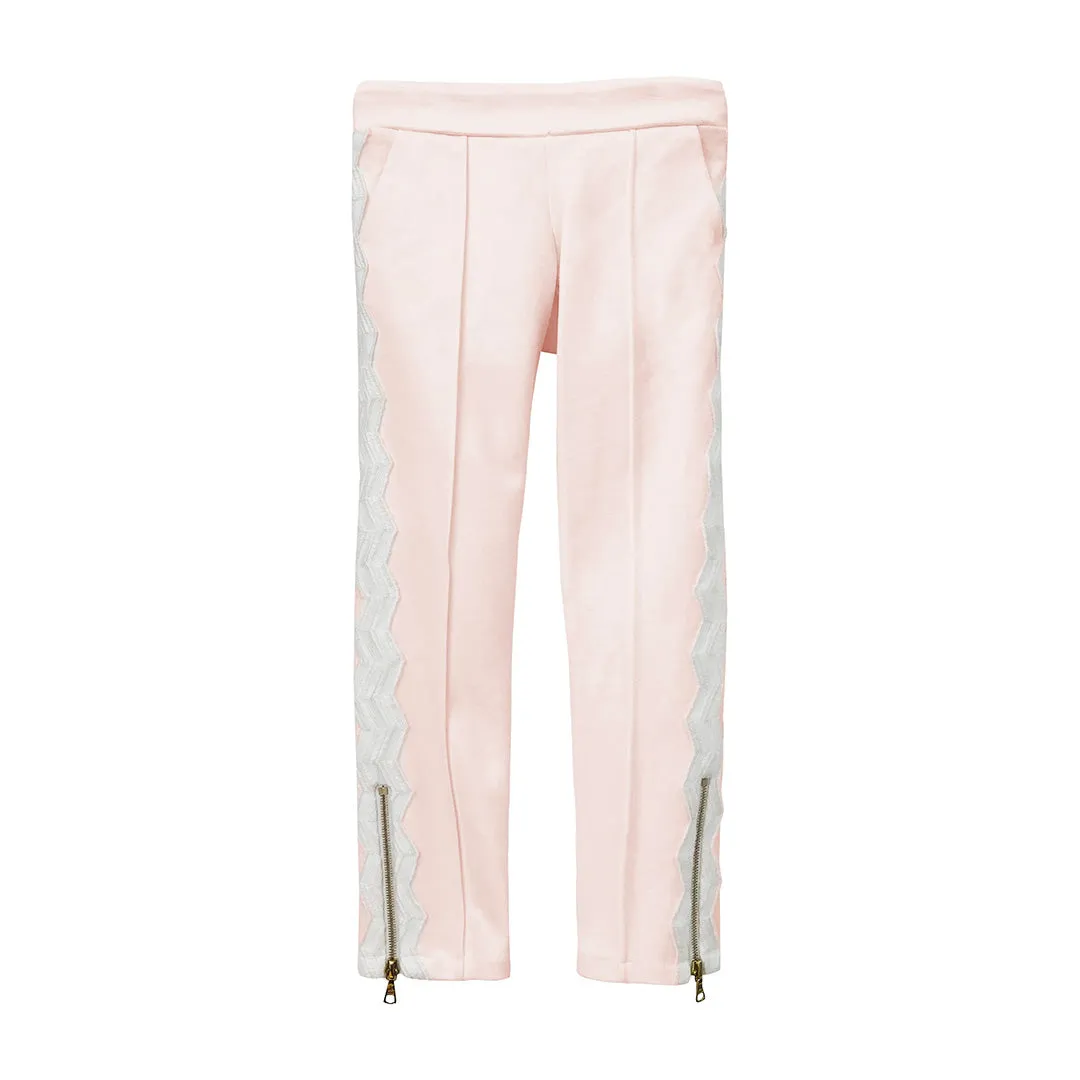 Girls Dalia Lace Trimmed Pants - Blush