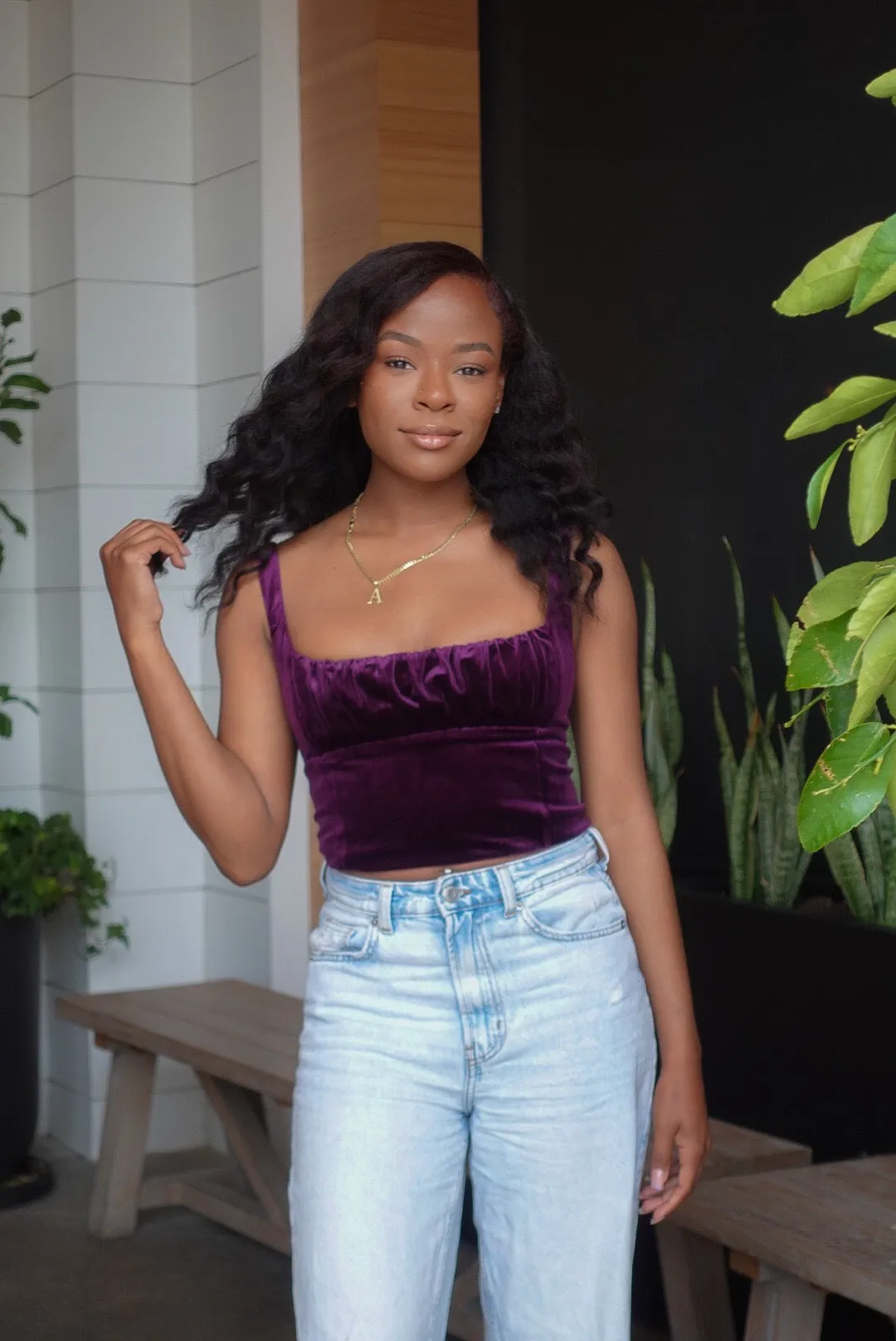 Glammed Out Velour Top(Purple)