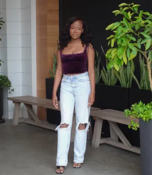 Glammed Out Velour Top(Purple)