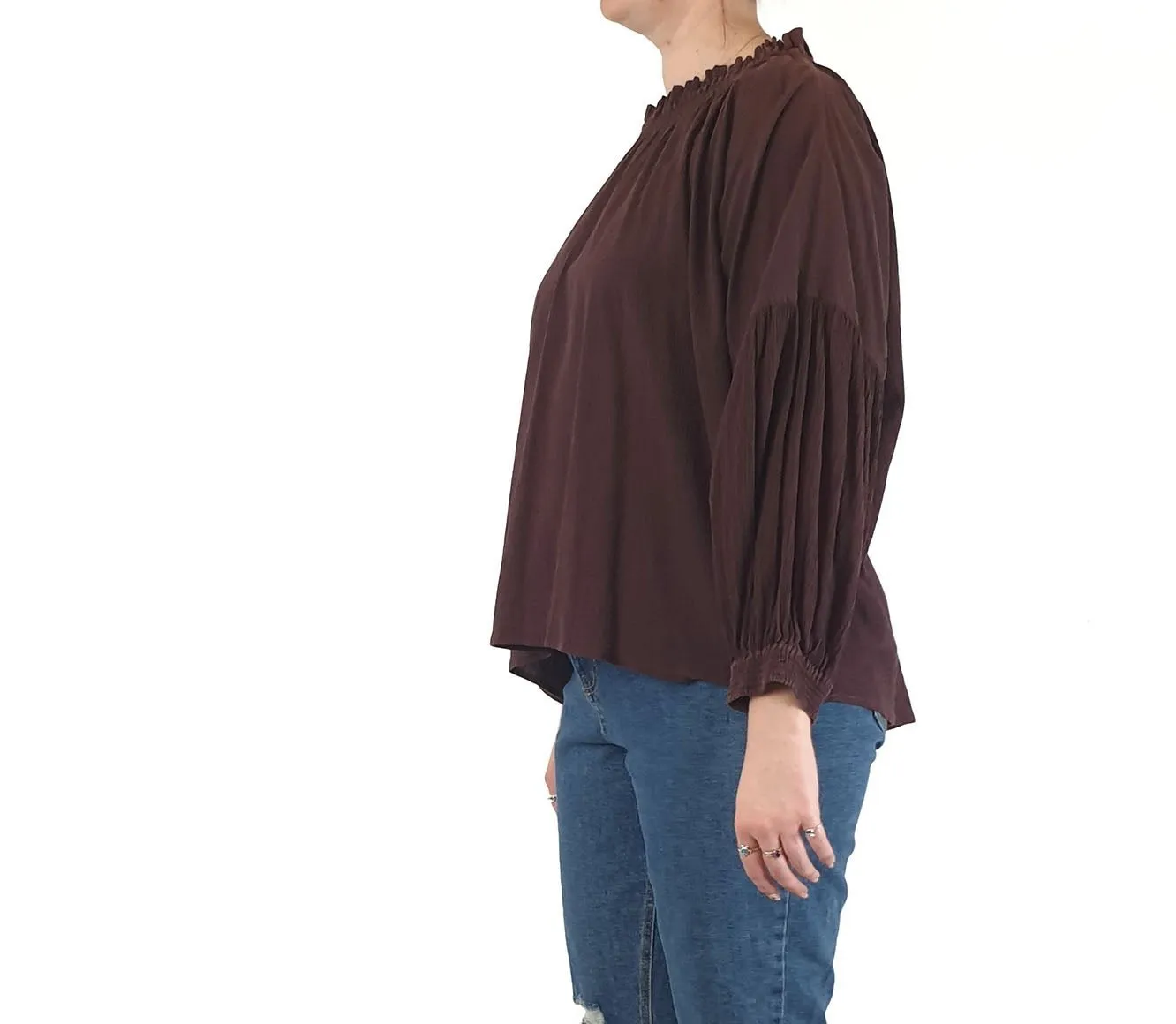 Gorman deep aubergine long sleeve top size 12