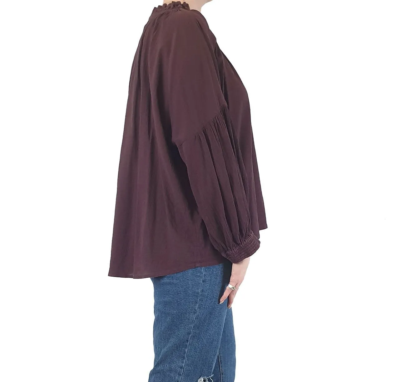 Gorman deep aubergine long sleeve top size 12