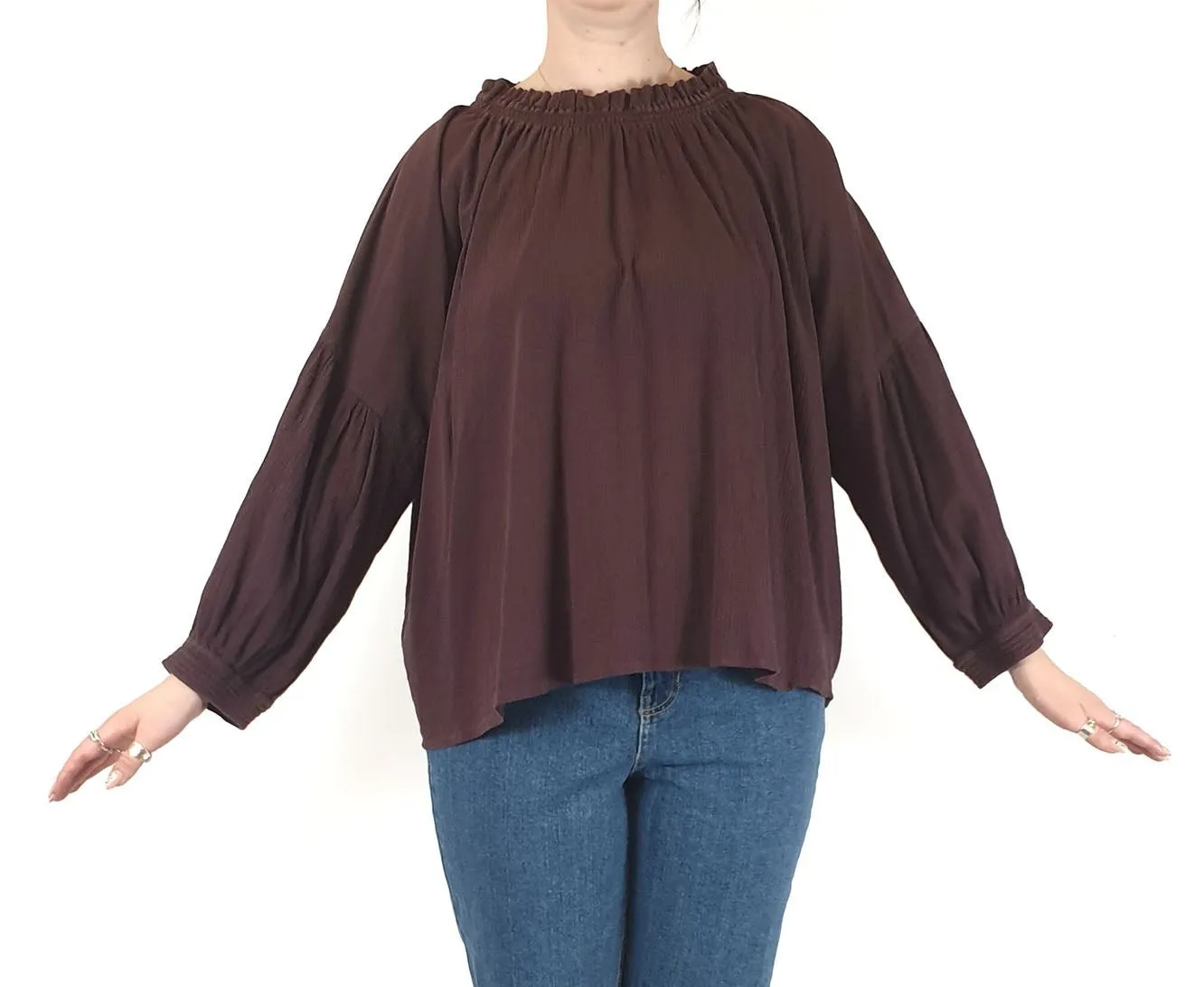 Gorman deep aubergine long sleeve top size 12