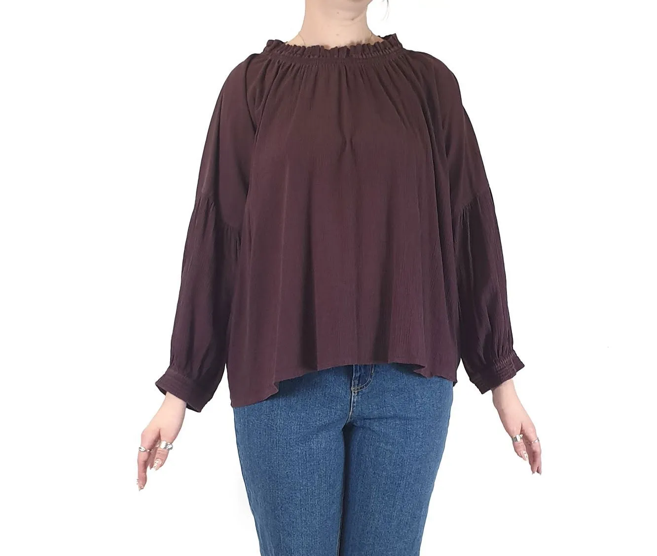 Gorman deep aubergine long sleeve top size 12