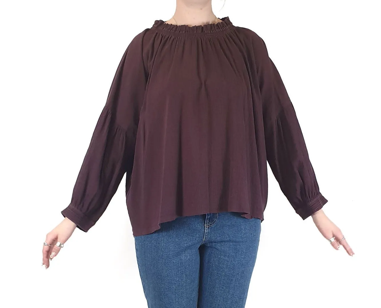 Gorman deep aubergine long sleeve top size 12