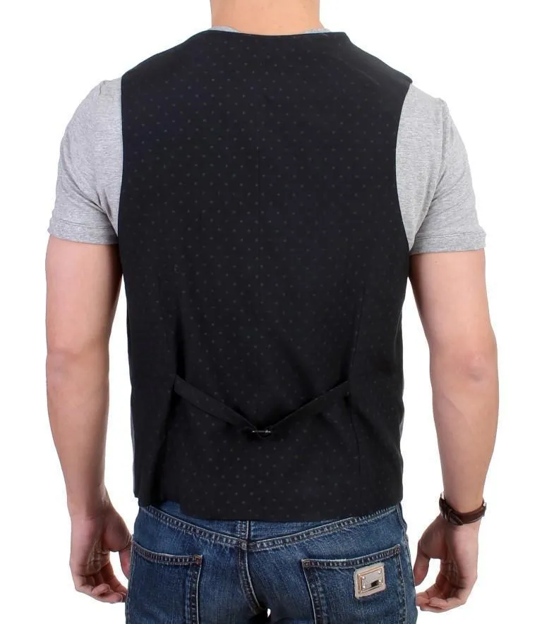 Gray cotton blend casual vest