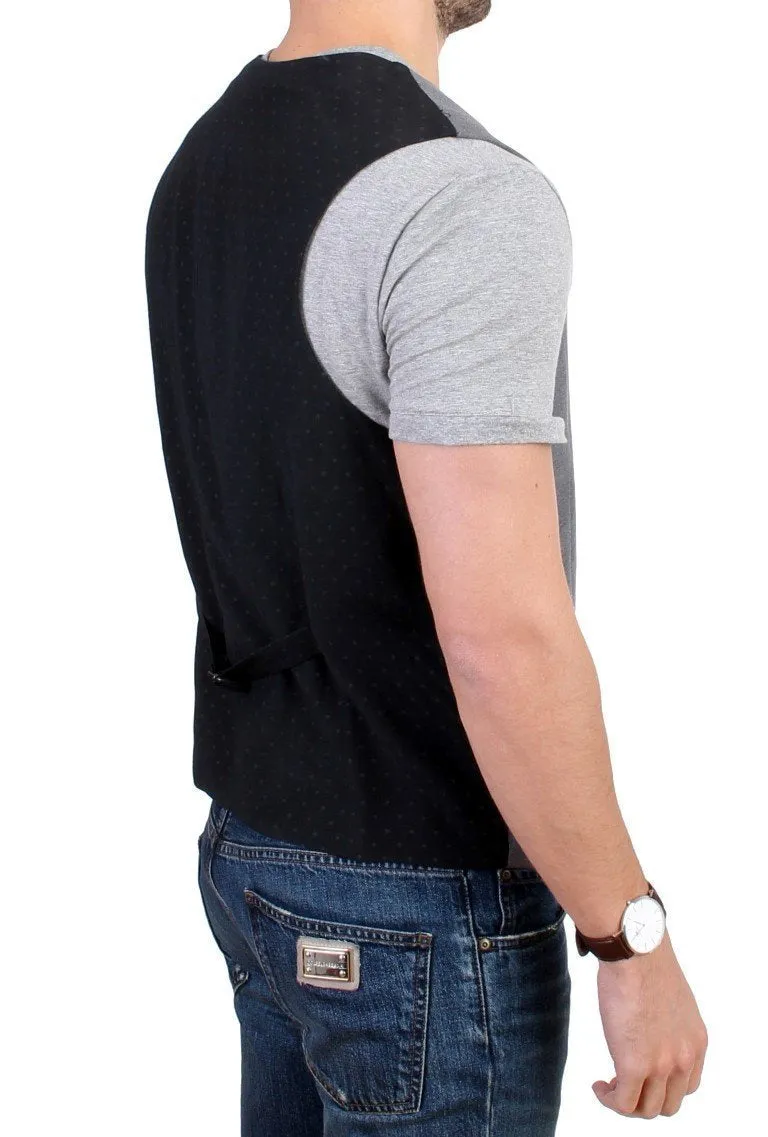 Gray cotton blend casual vest
