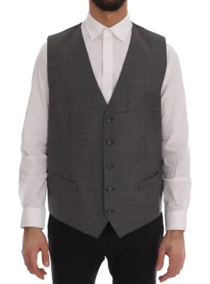 Gray Wool Formal Dress Vest