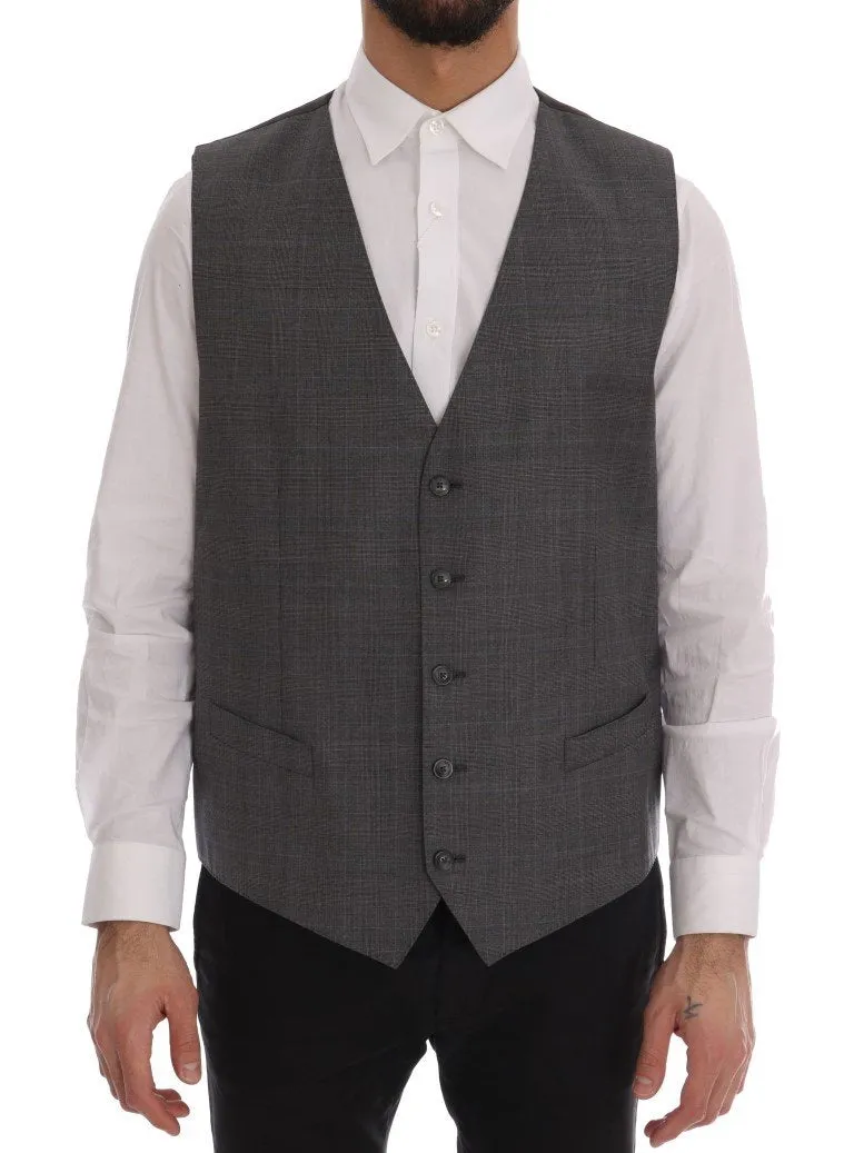 Gray Wool Formal Dress Vest