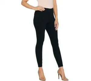 H by Halston Women's Petite Knit Denim Ankle Pants with Front Seam