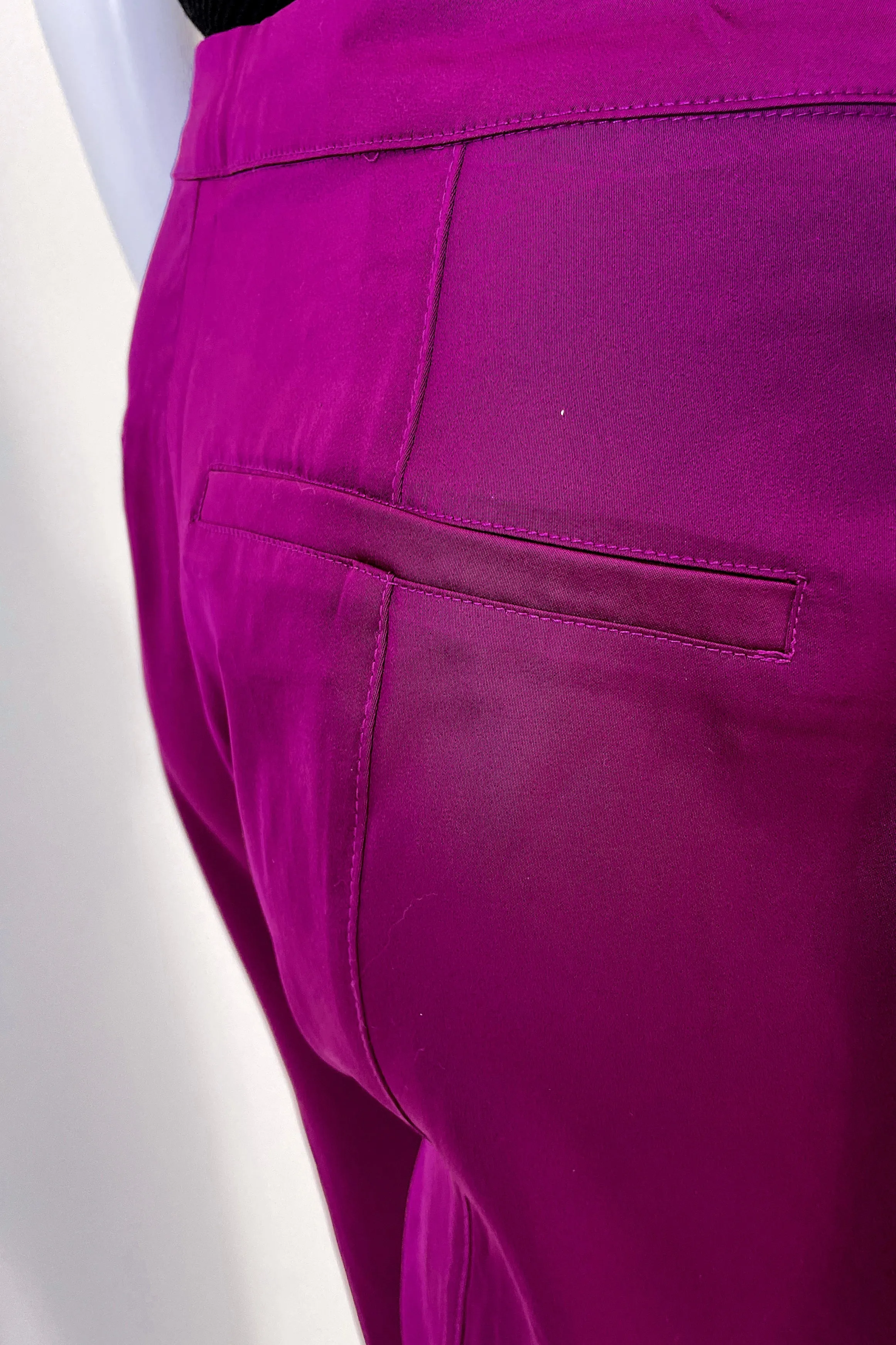 HAUTE PINK SATIN TROUSER IN MAGENTA