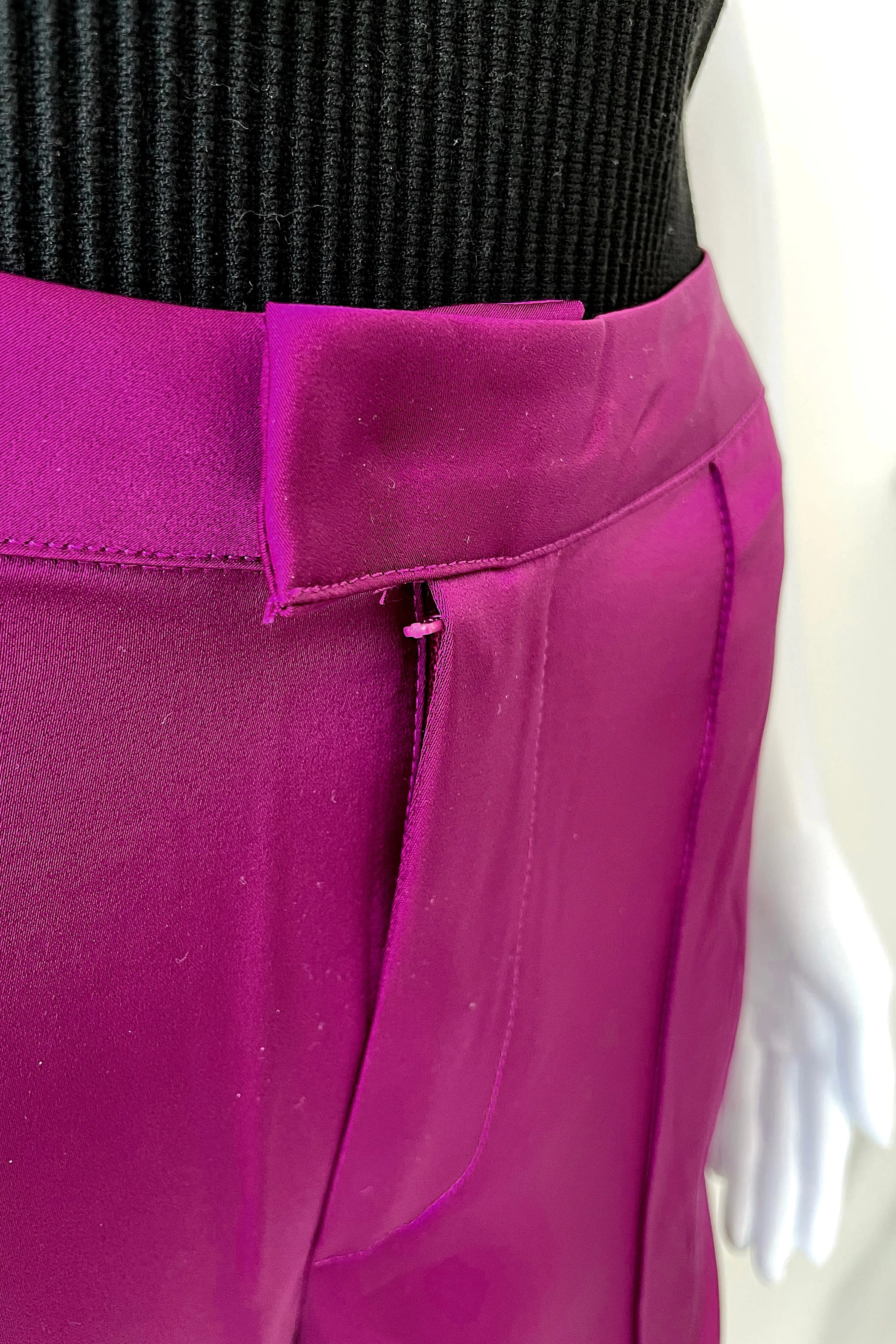 HAUTE PINK SATIN TROUSER IN MAGENTA