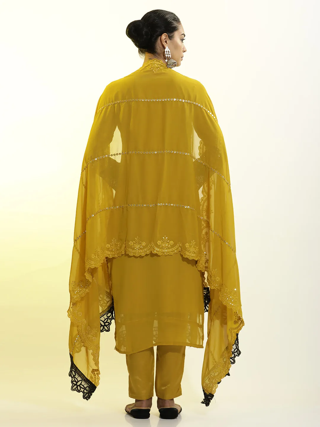 Heavy Embroidered Georgette Festive Kurta Set With Dupatta