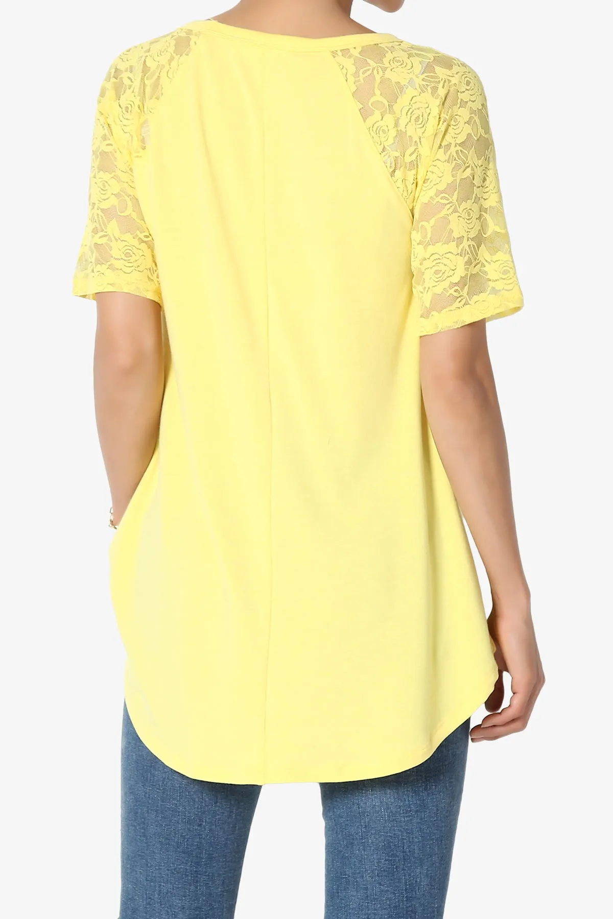 Helisa Lace Sleeve Jersey Top