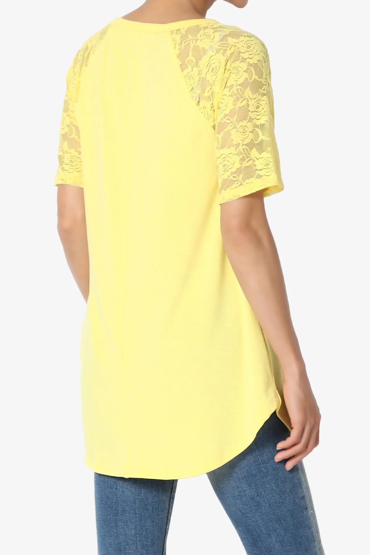 Helisa Lace Sleeve Jersey Top