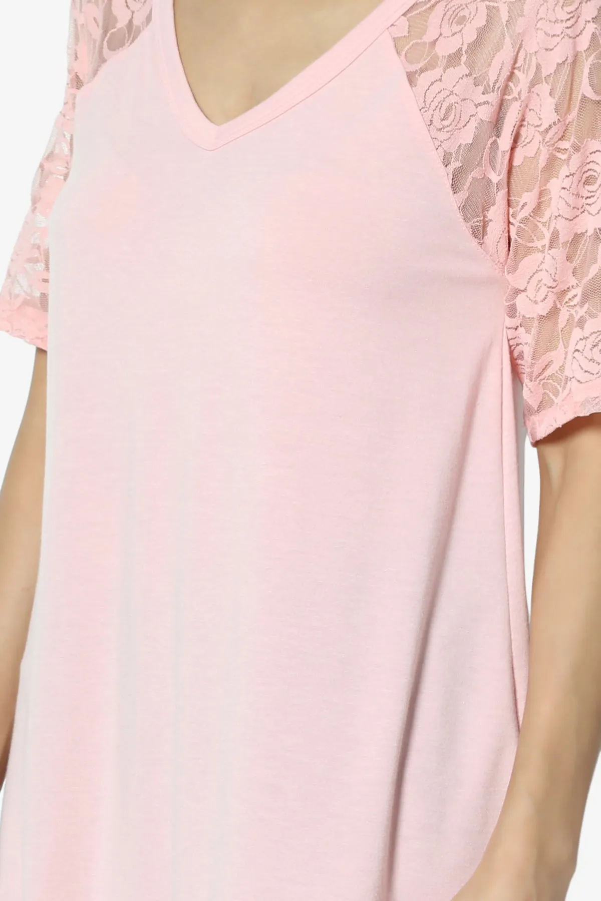 Helisa Lace Sleeve Jersey Top