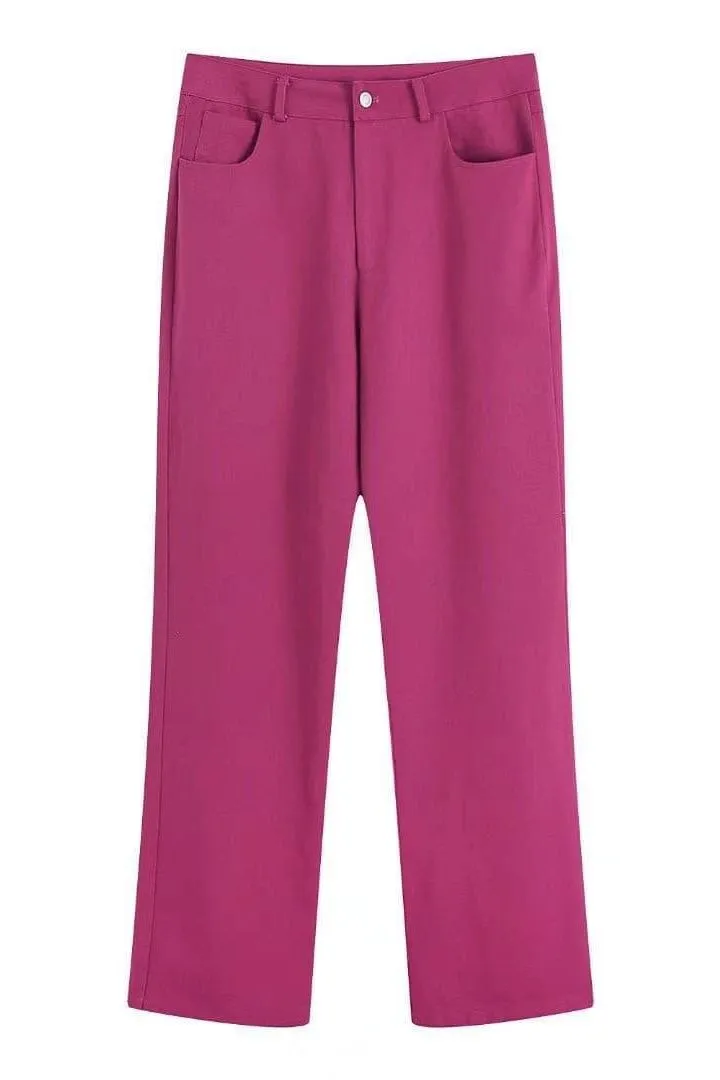 High waist rose-purple jeans