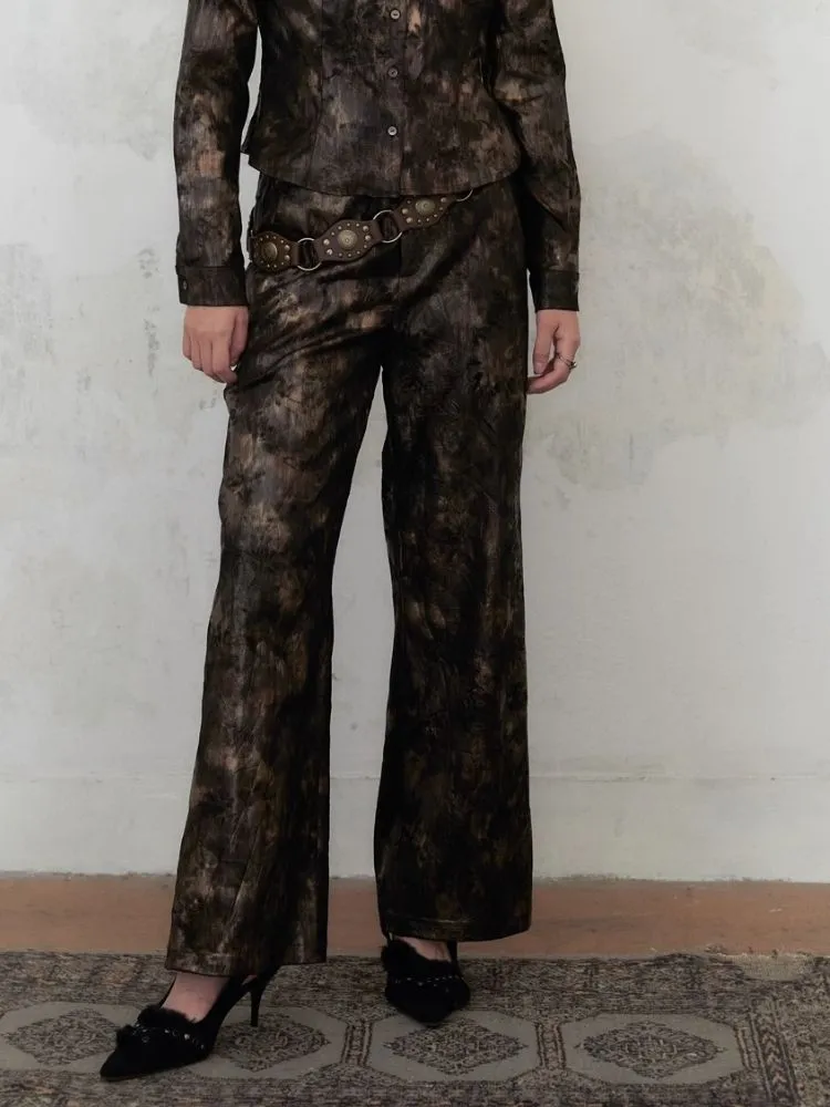 High-waisted vintage chic wide-leg pants【s0000004954】