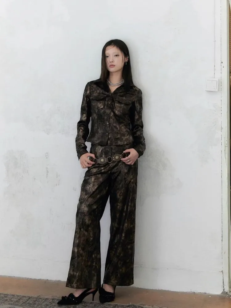 High-waisted vintage chic wide-leg pants【s0000004954】