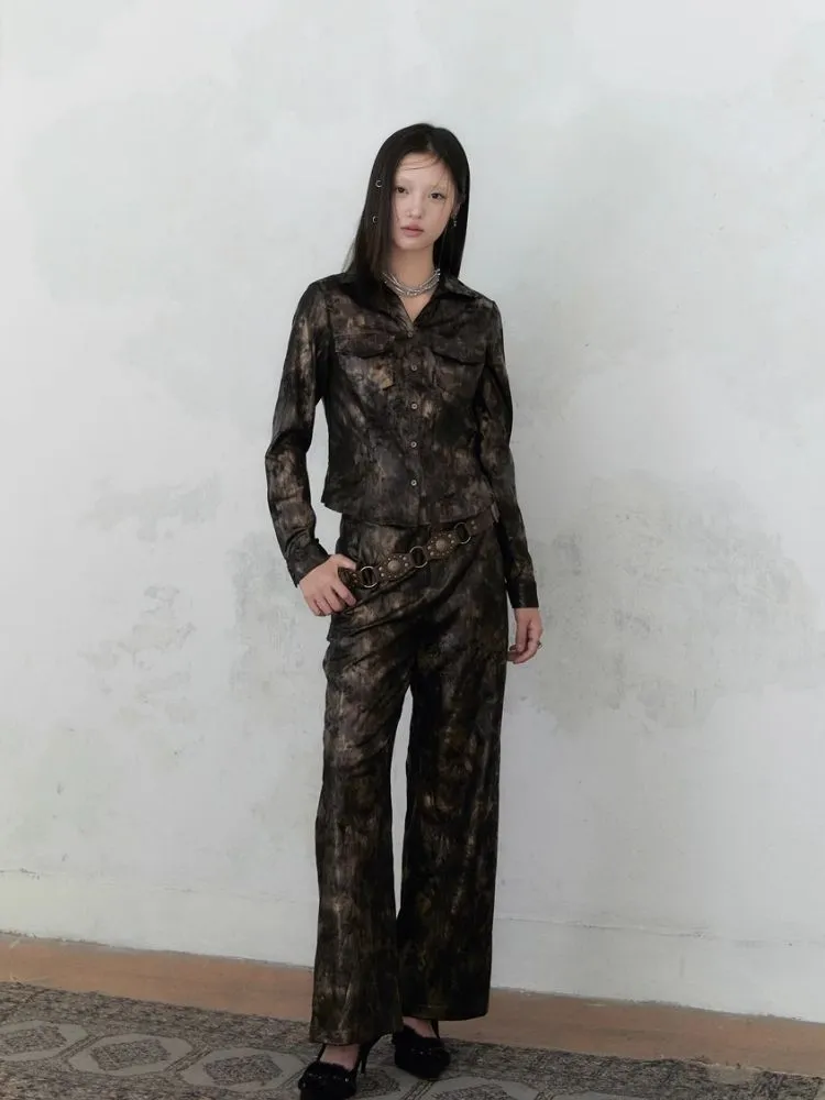High-waisted vintage chic wide-leg pants【s0000004954】