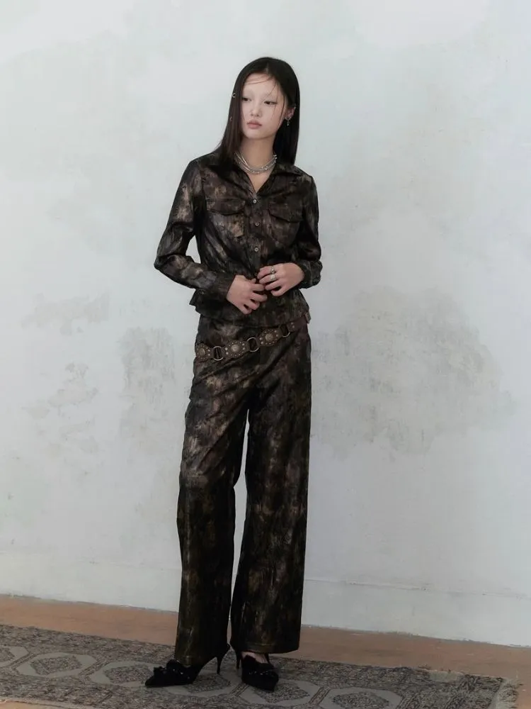 High-waisted vintage chic wide-leg pants【s0000004954】