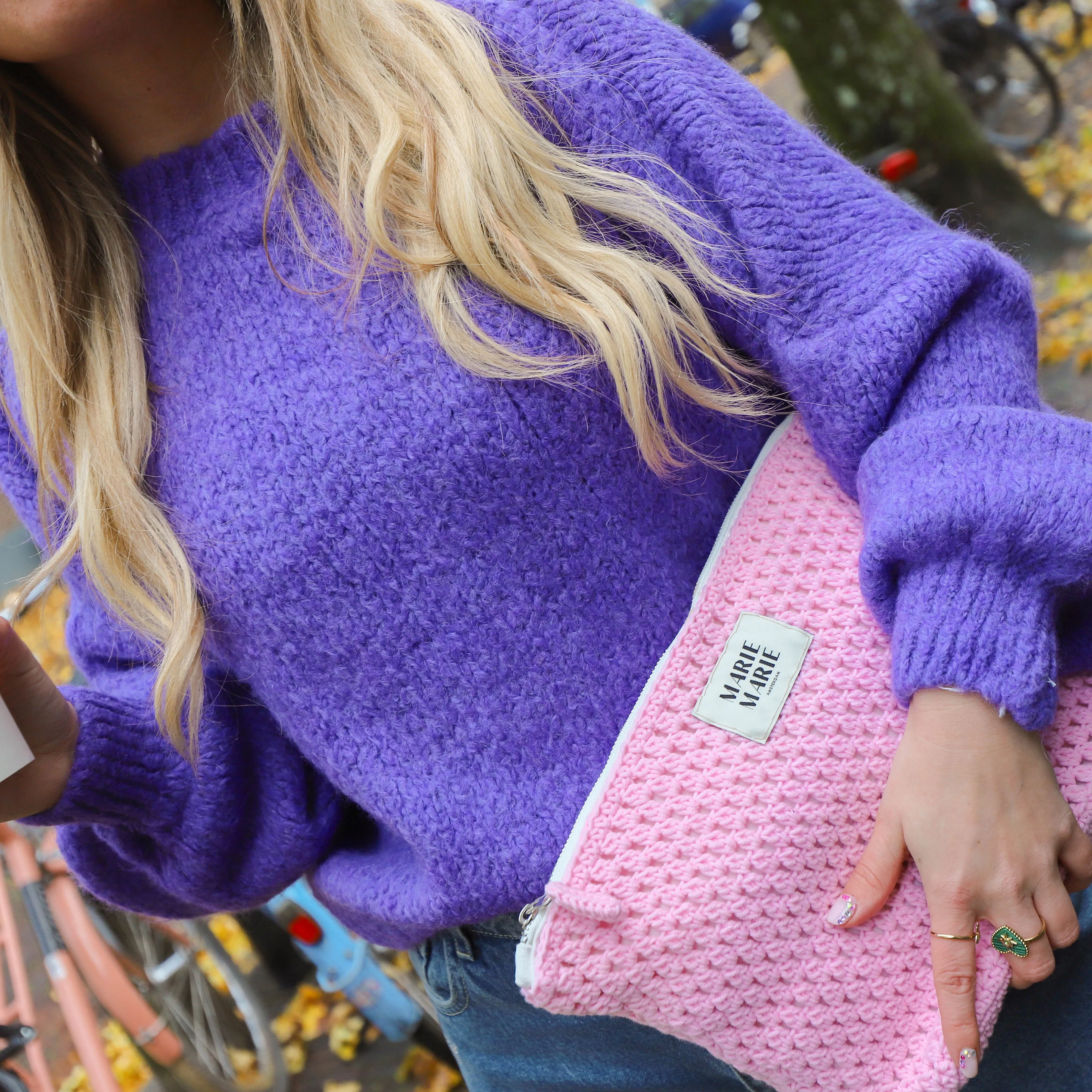 Isa gebreide trui pretty purple