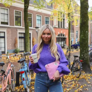 Isa gebreide trui pretty purple