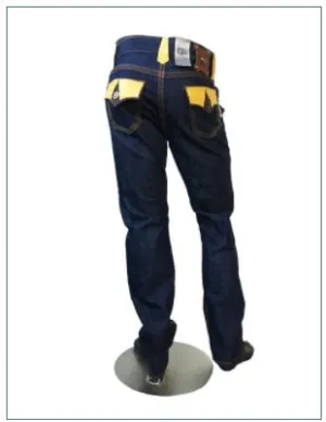 Jeans with Alligator Leather Trim