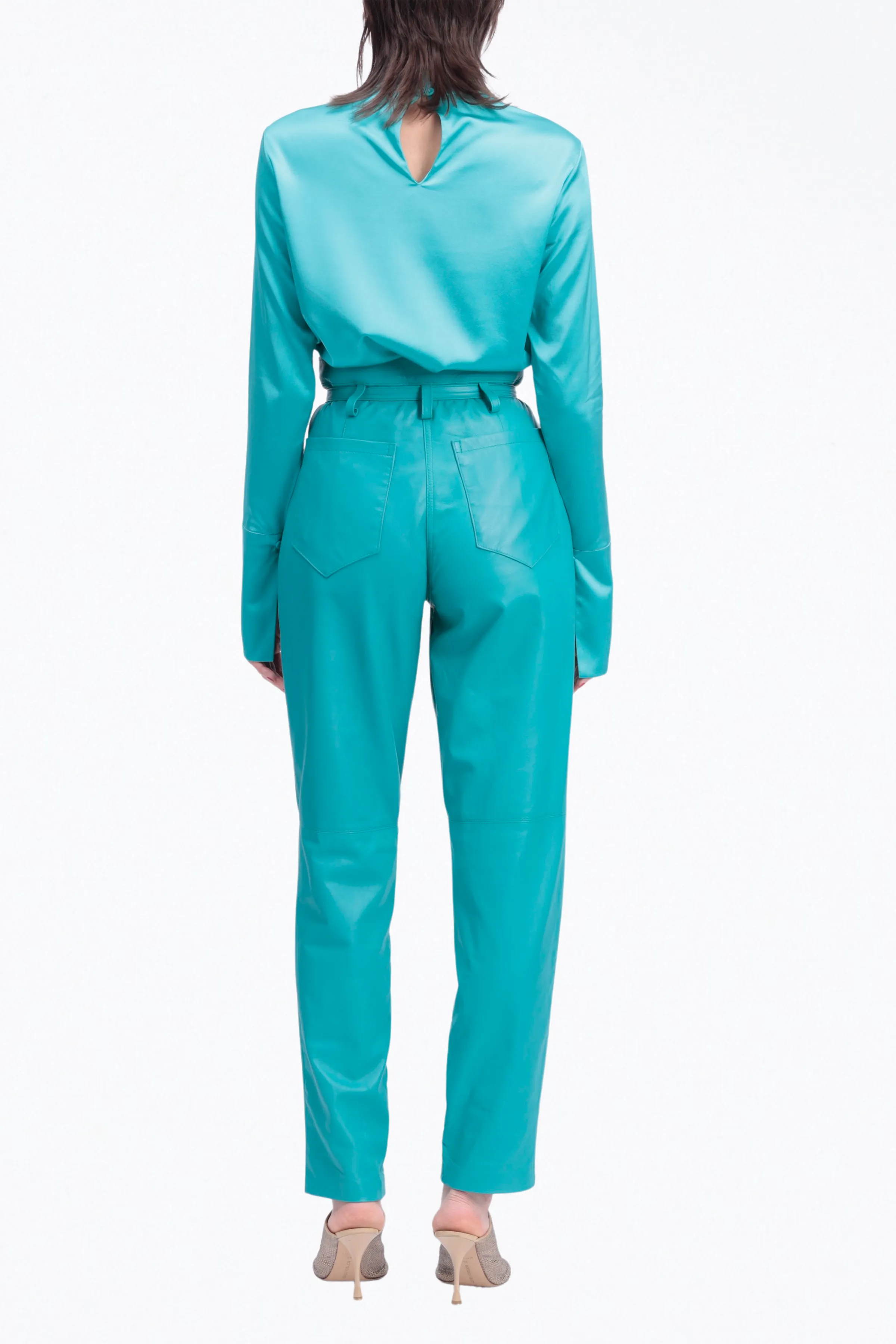 JOCELYN HIGH-RISE BELTED LEATHER PANTS