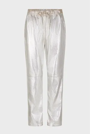 JULIETA SILVER LEATHER TROUSER