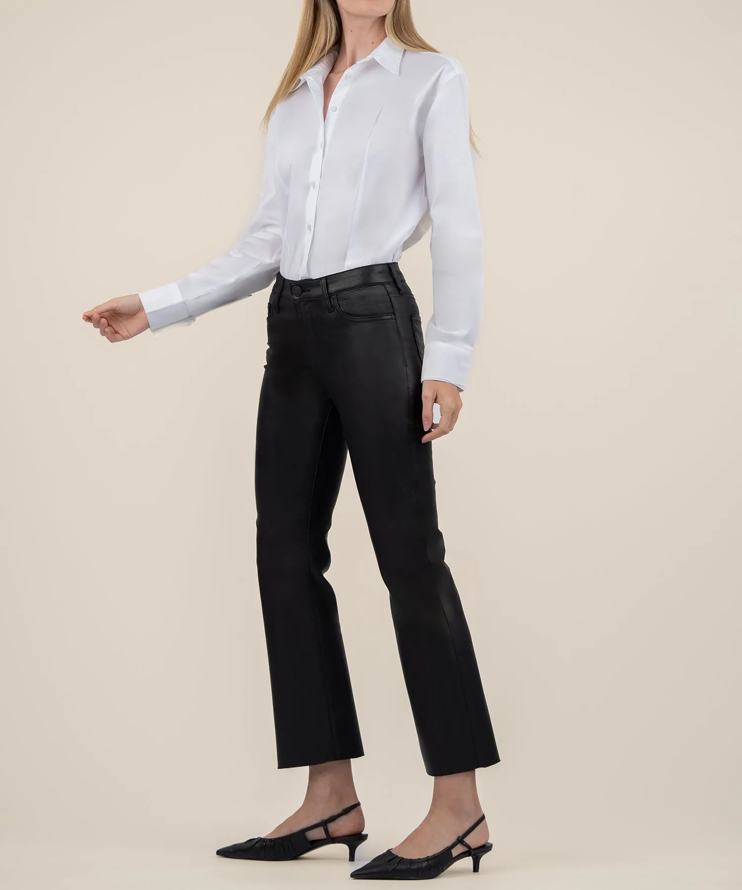 Kelsey Coated High Rise Ankle Flare - FINAL SALE