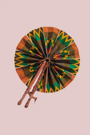 Kente African Print Folding Fan