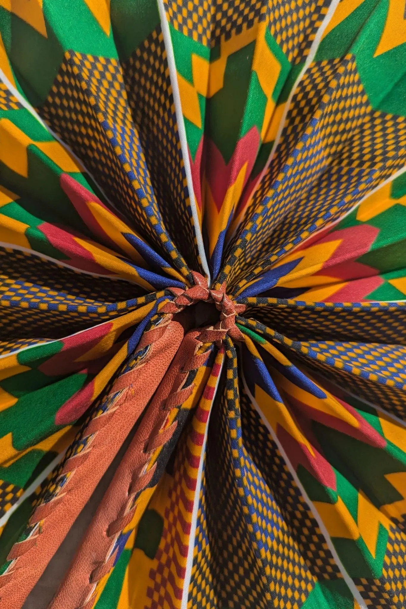 Kente African Print Folding Fan