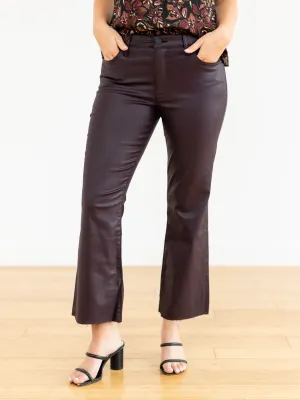 KUT Sangria Coated Kelsey High Rise Ankle Flare
