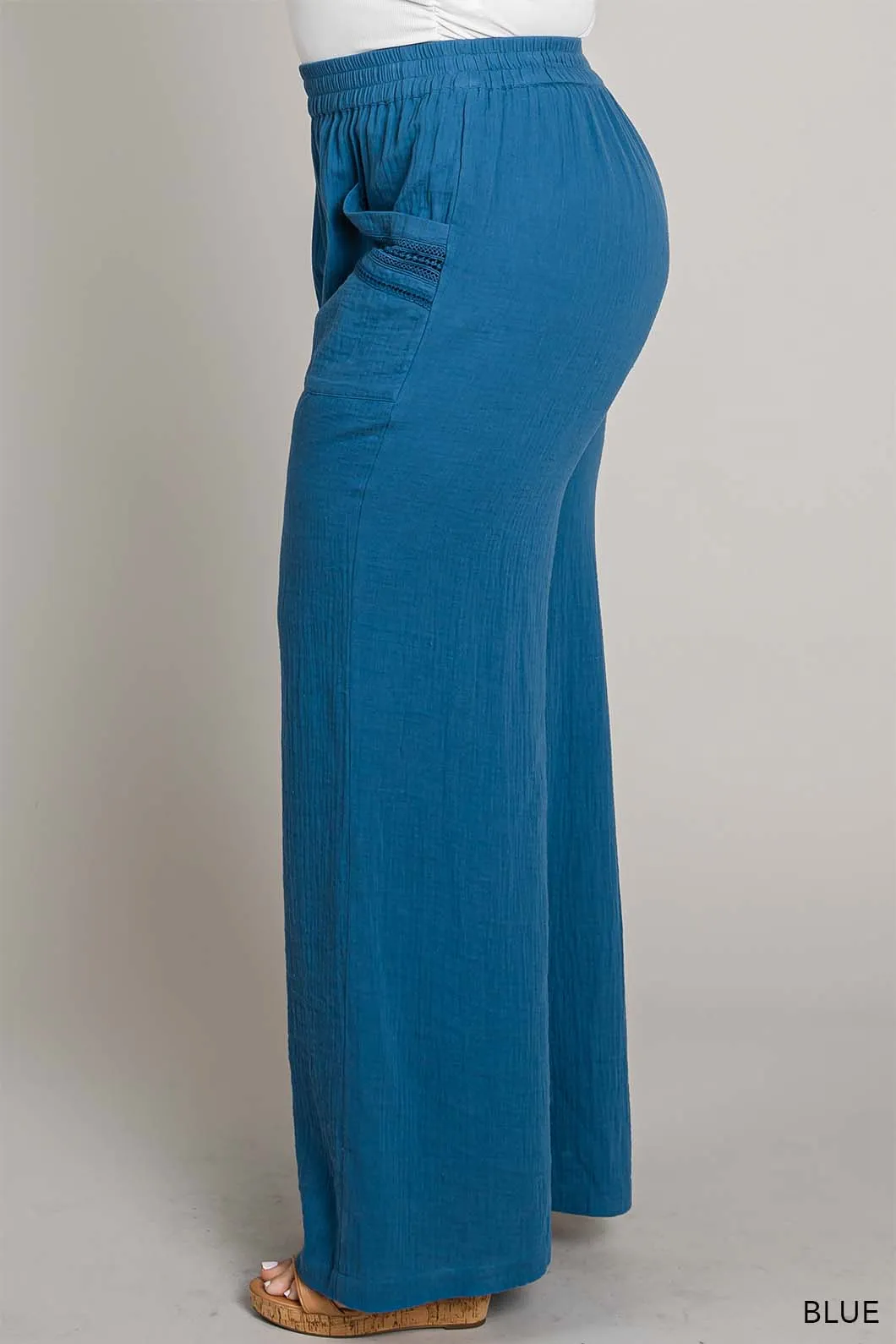 Lace Trimmed Pocket Pants