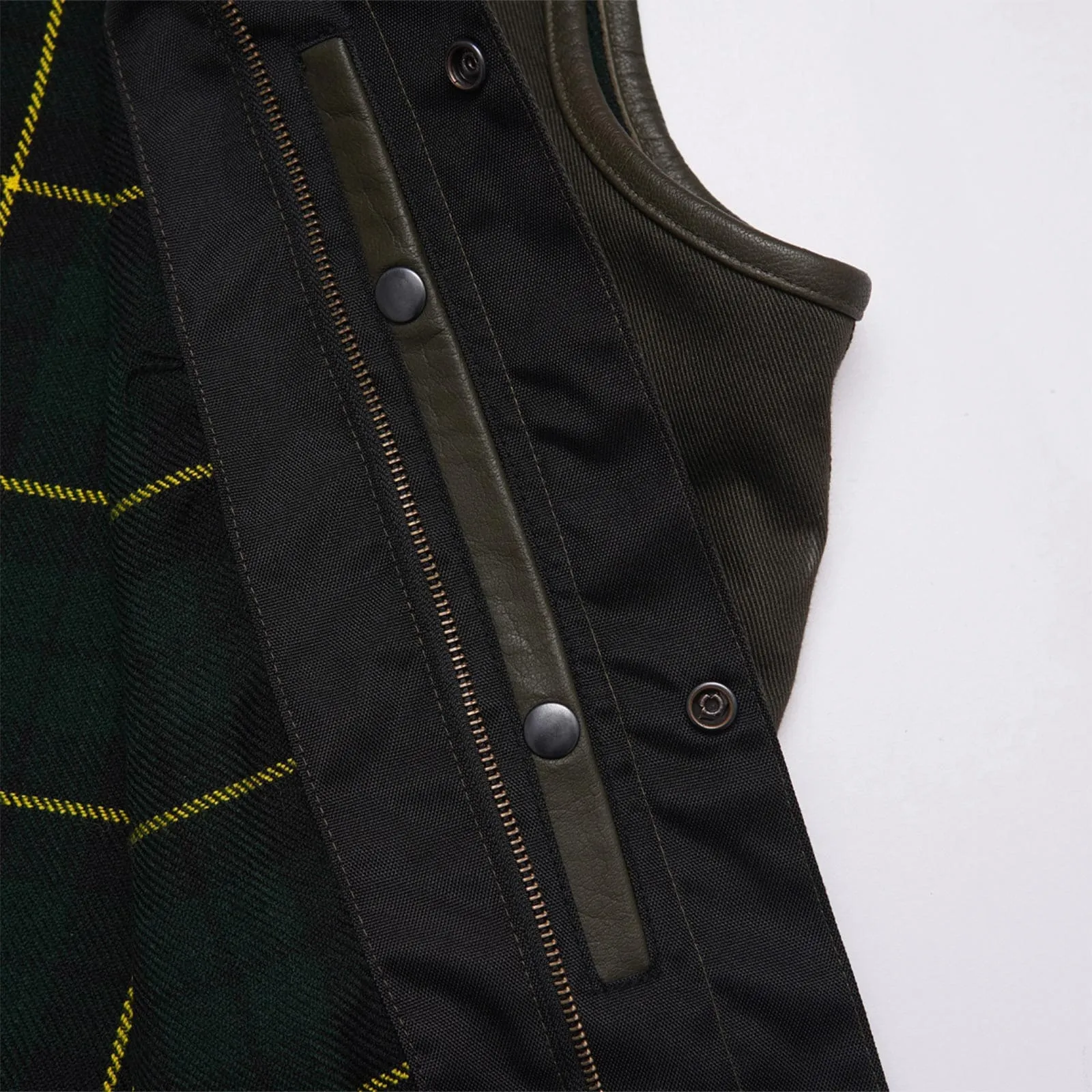 Leatherick Collared Diamond Stitch Custom Leather Vest
