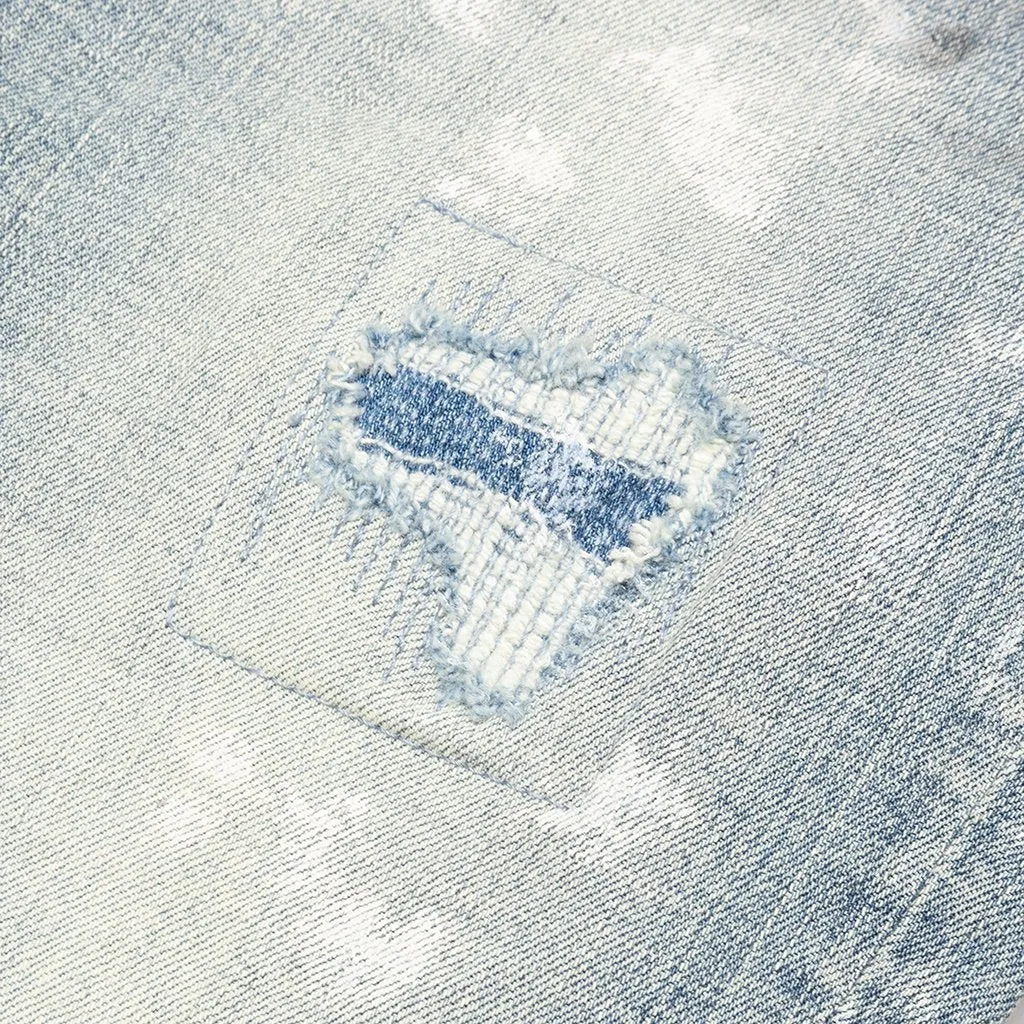 Light Indigo Paint Blowout Jeans