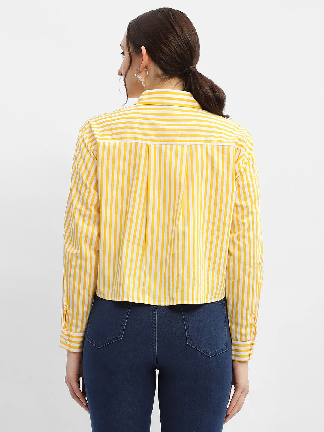 Madame Striped Yellow Regular Shirt