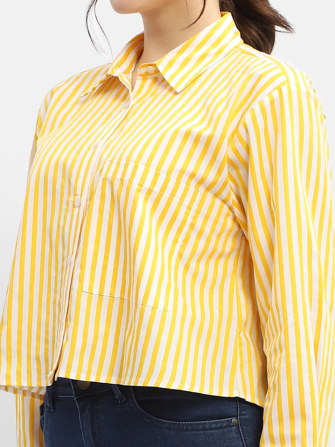 Madame Striped Yellow Regular Shirt