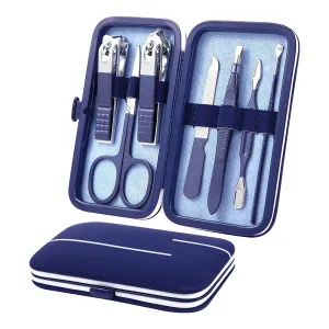 Manicure Set Professional pedicure manicure kit FUNNHAOO Stainless steel Nail clippers Grooming Kit With lightweight and beautiful Travel Case (18in1 Blue)