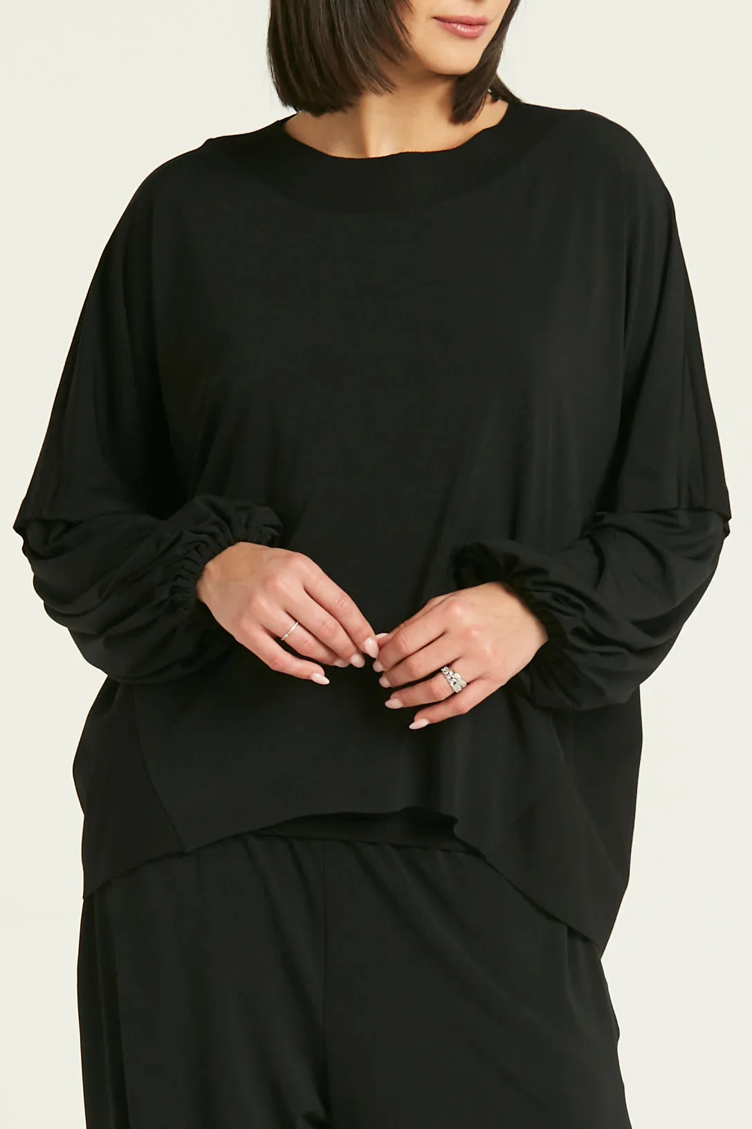Matte Jersey Billow Sleeve Top