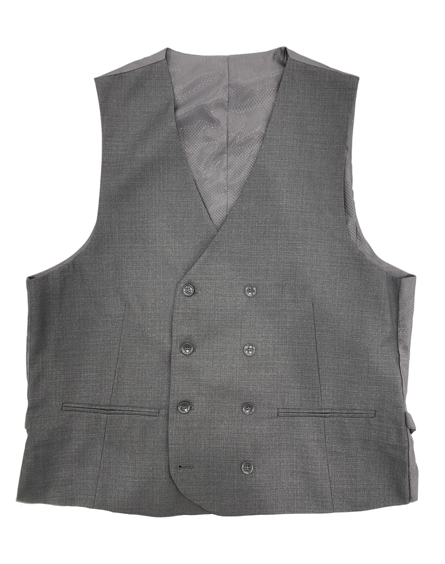 Mazari Double Breast Performance Stretch Vest - Charcoal