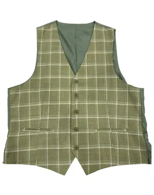 Mazari Plaid Performance Stretch Vest - Sage Green