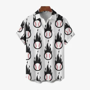 Men's Baseball Elements Casual Short Sleeve Shirt 2403000840