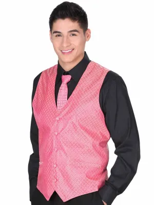 Men's Dress Elegant Vest 'El General' Pink Color 34154