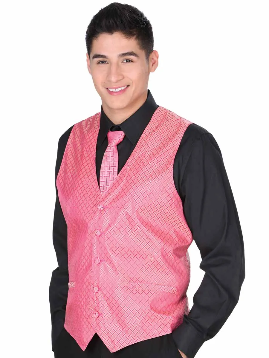 Men's Dress Elegant Vest 'El General' Pink Color 34154